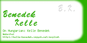 benedek kelle business card